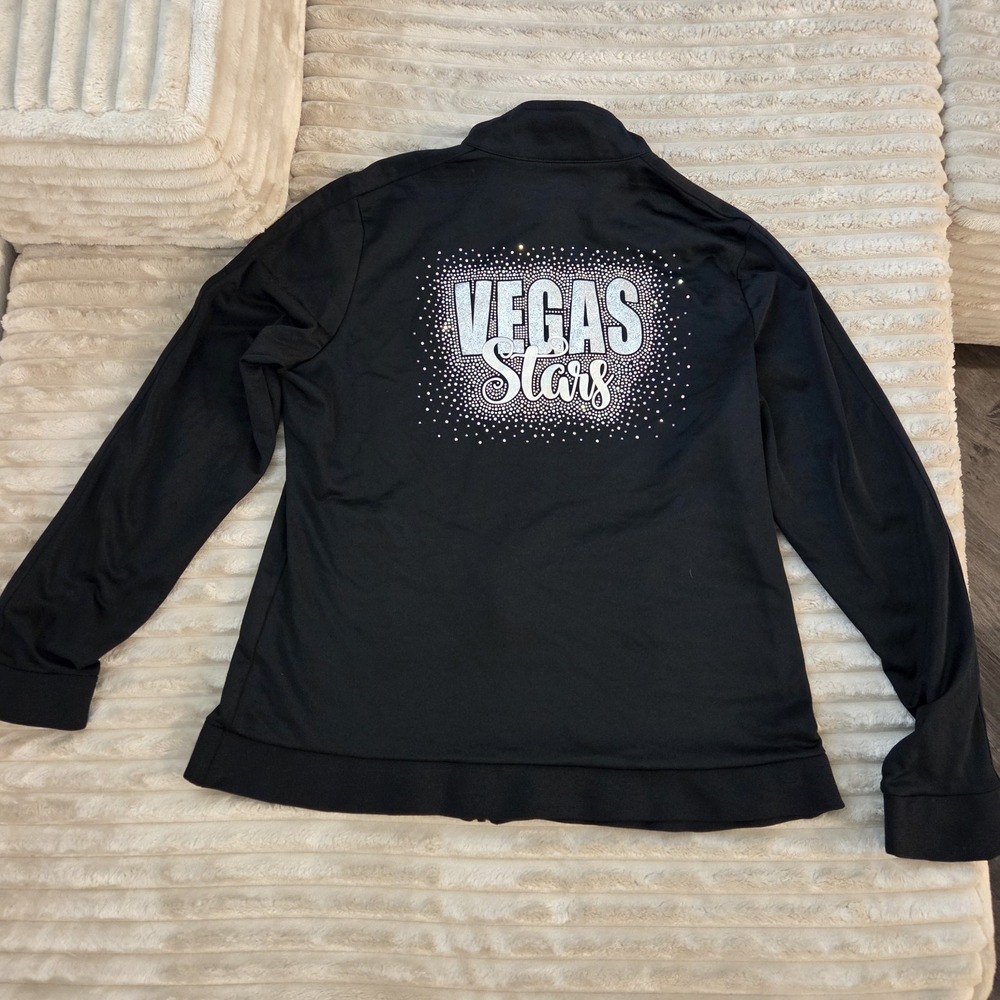 Sport-Tek Vegas Stars Rhinestone Black Full Zip Jacket Women's Size Large Cheer
